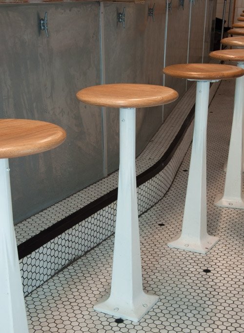 Floor mounted bar stools