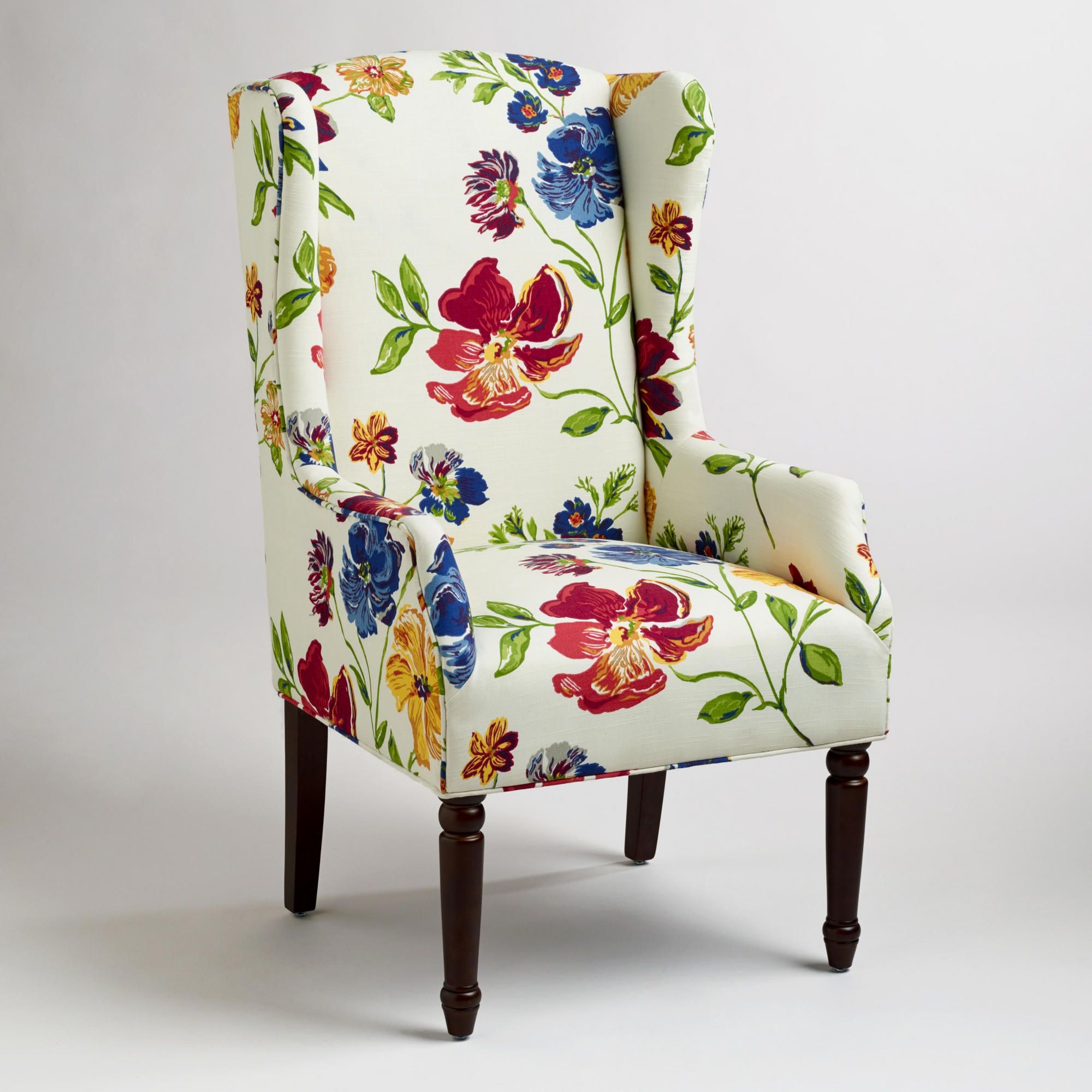 Floral upholstered dining chairs