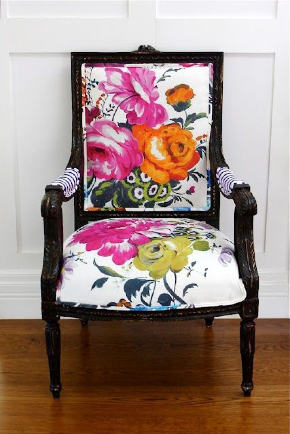 Floral wingback chair
