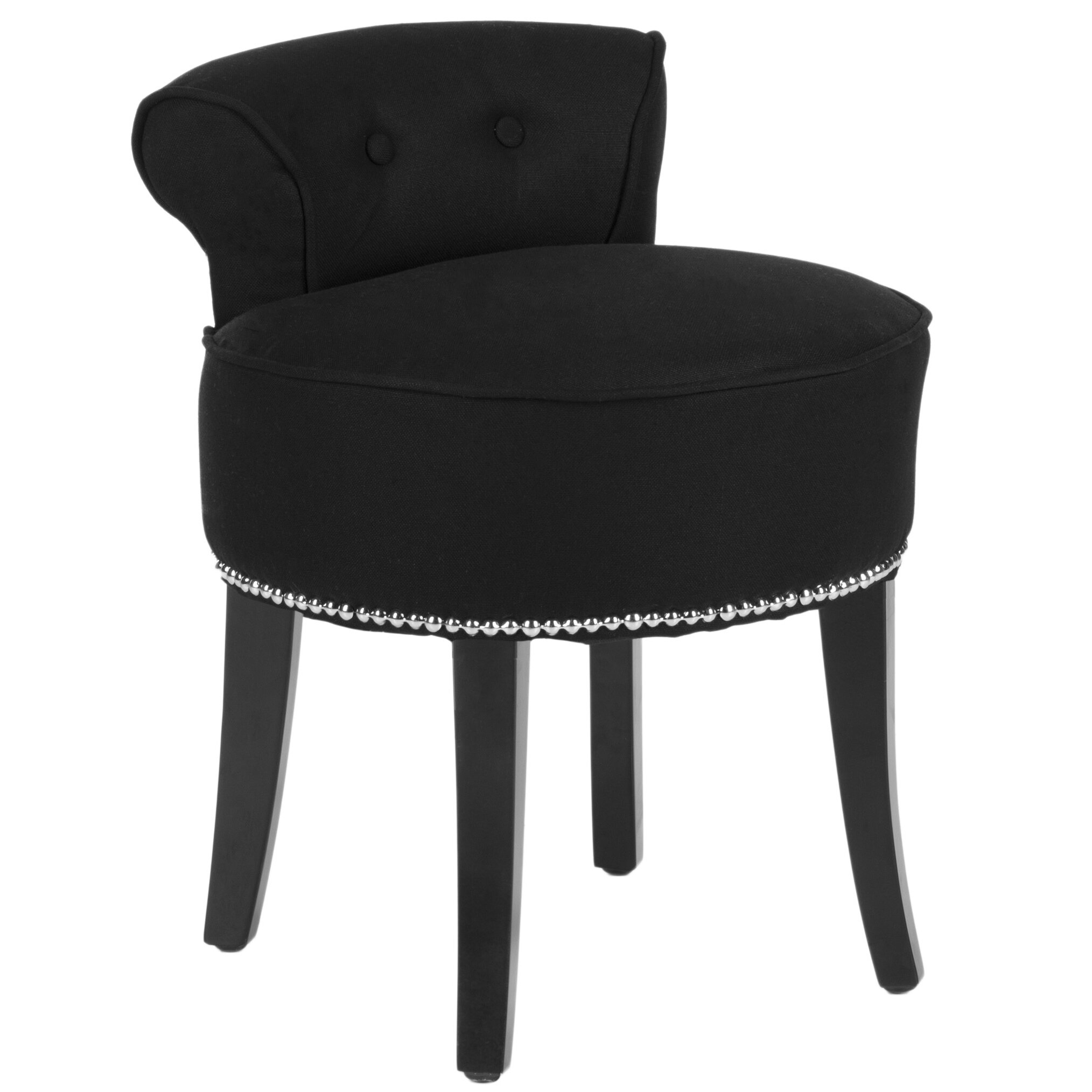 Georgia black vanity stool