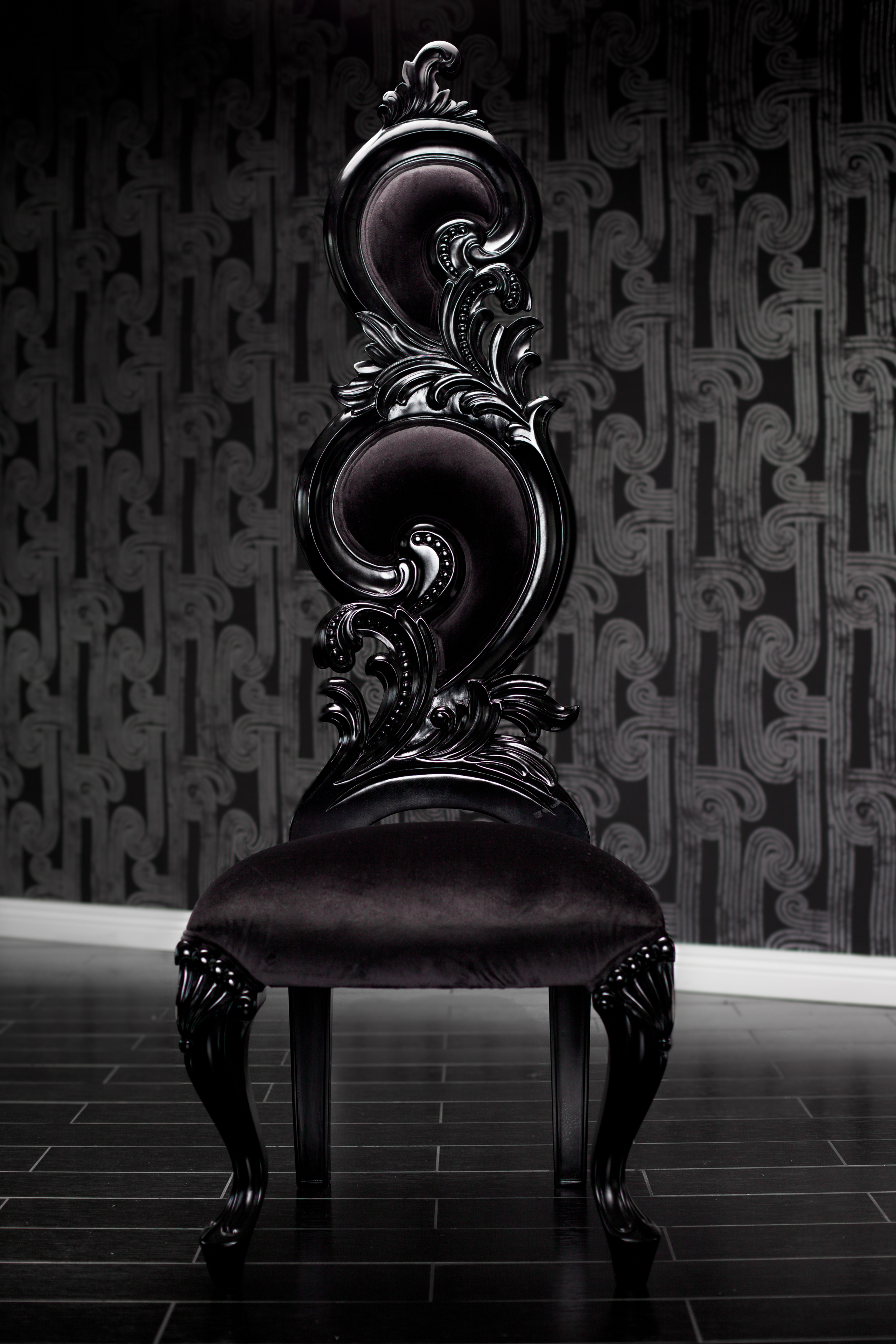 black gothic throne chair