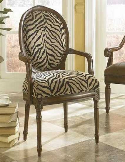 Hammary Hidden Treasures Accent Chair With Black And Light Brown Zebra Fabric