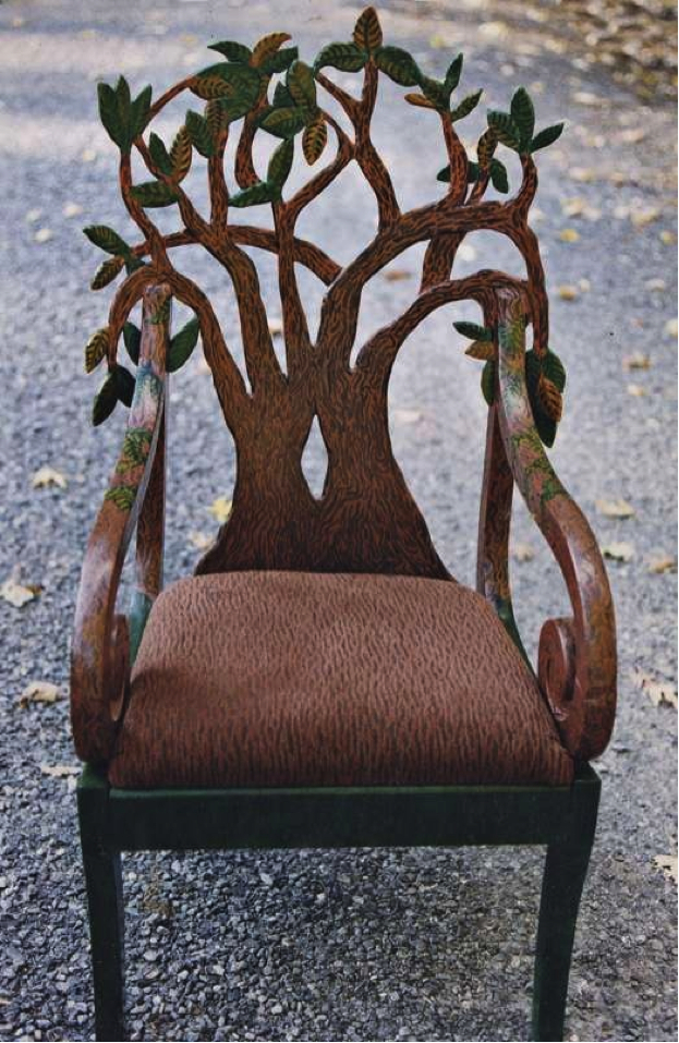 Hand carved rocking chair