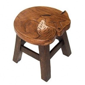 Hand carved wood fox stool lol for sitting on wink
