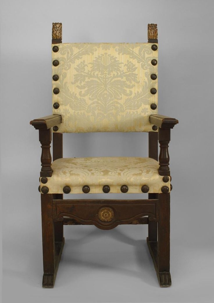 Italian renaissance seating chair throne chair walnut