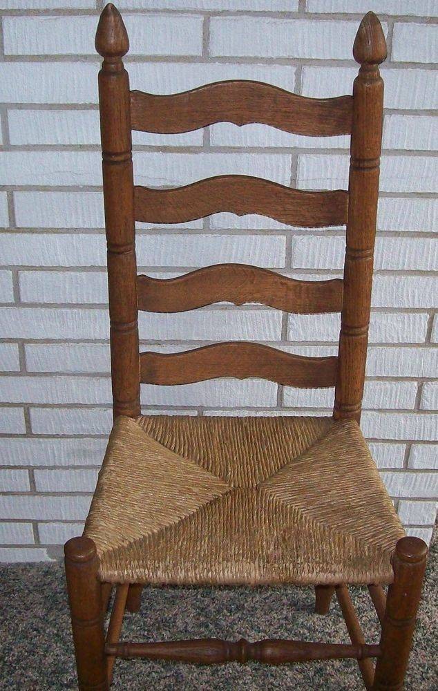 Ladder back chair with rush seat