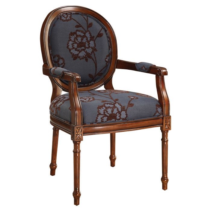 wood arm chair with upholstered seat