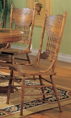 Oak double pressback chairs 1