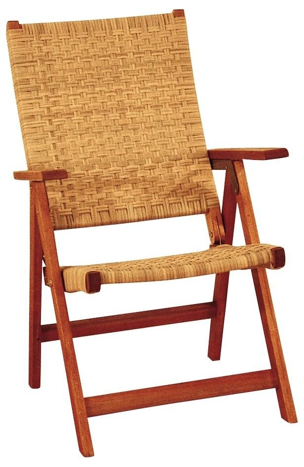 Outdoor wood folding arm chair
