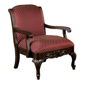 Upholstered Carved Wood Accent Chair - Foter