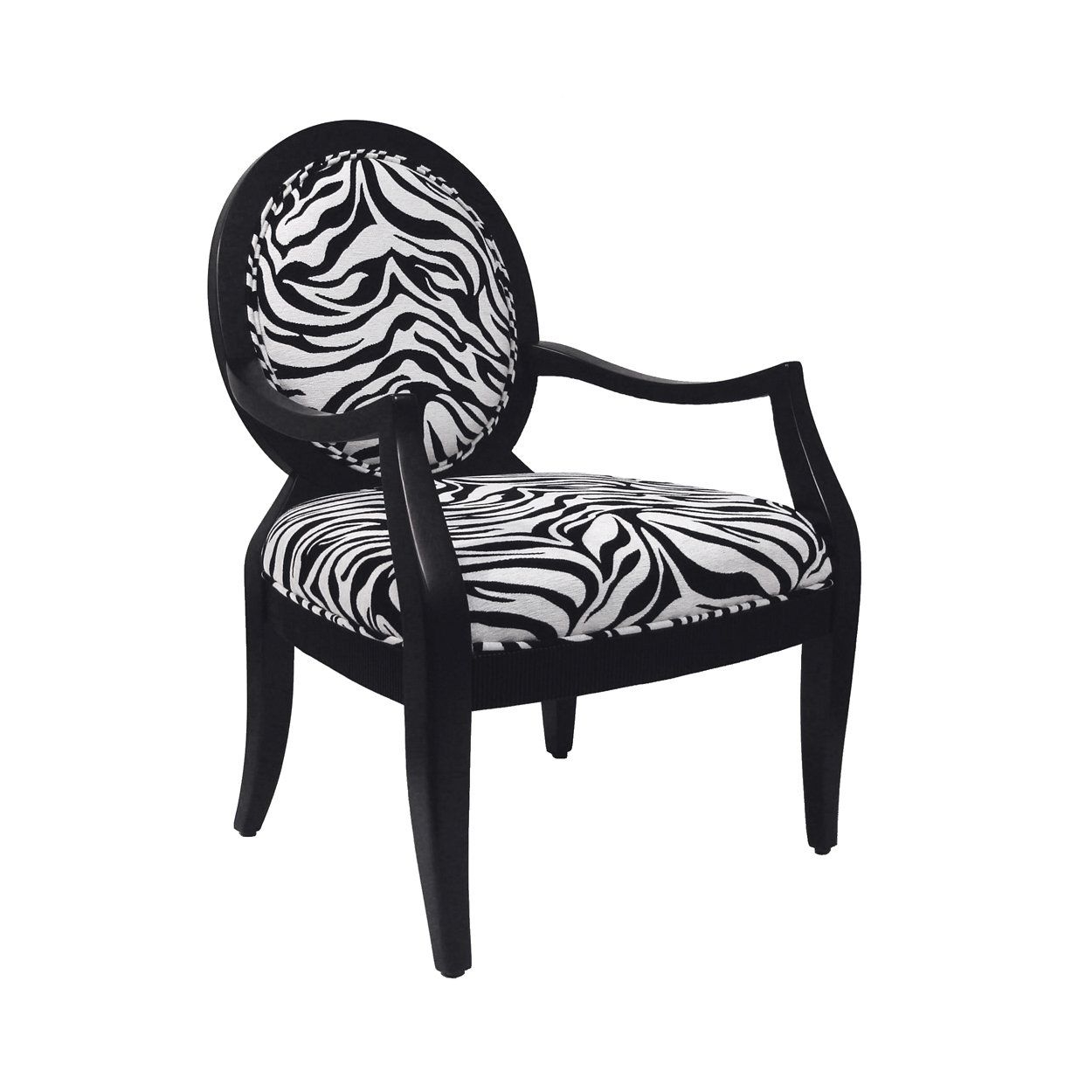 Zebra Chairs Foter   Royal Manufacturing Inc Black Frame Chair With Zebra Fabric 