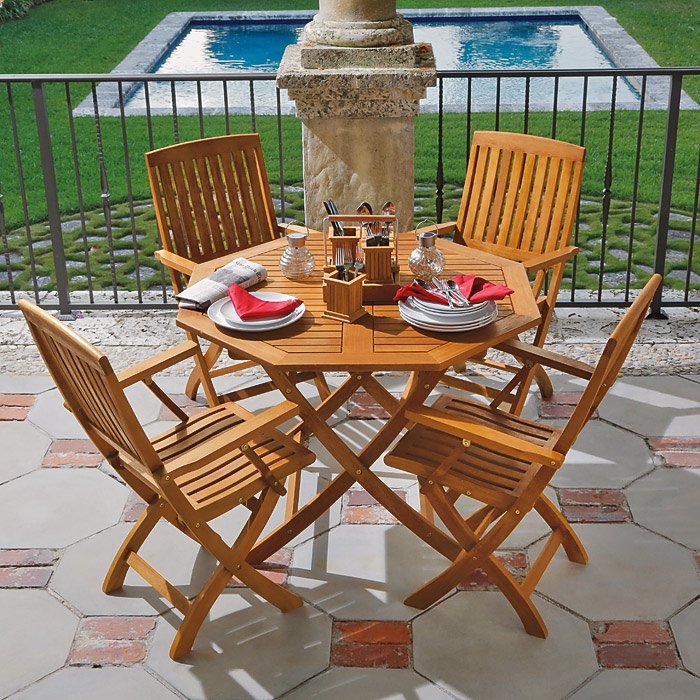 Royal tahiti 5 piece outdoor dining set 43 5 octagonal
