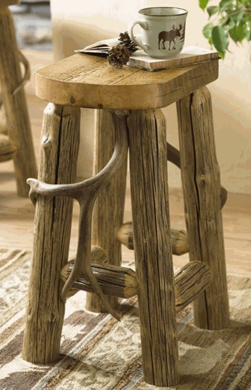 Rustic log stools