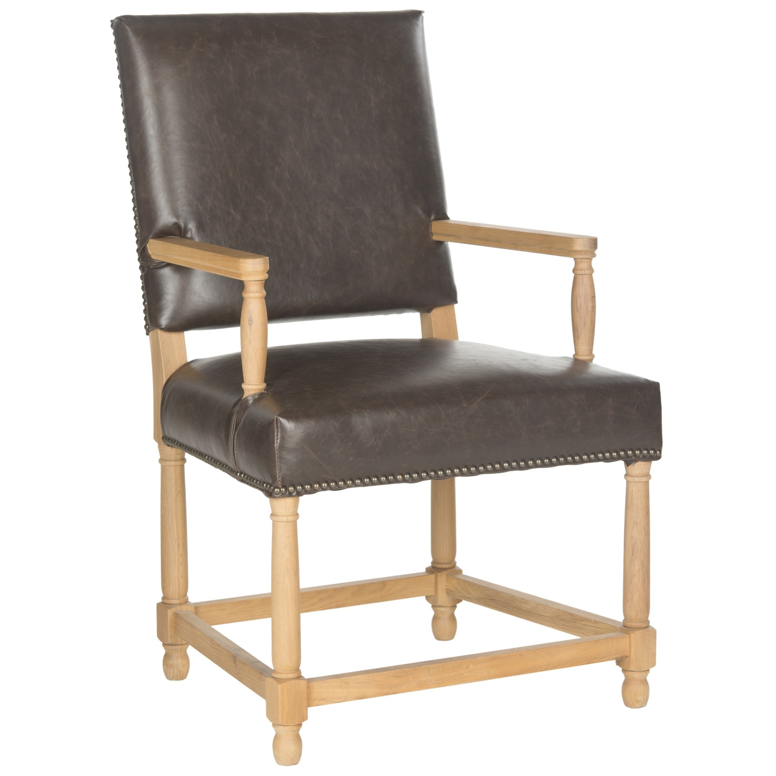 Safavieh faxon antique brown arm chair