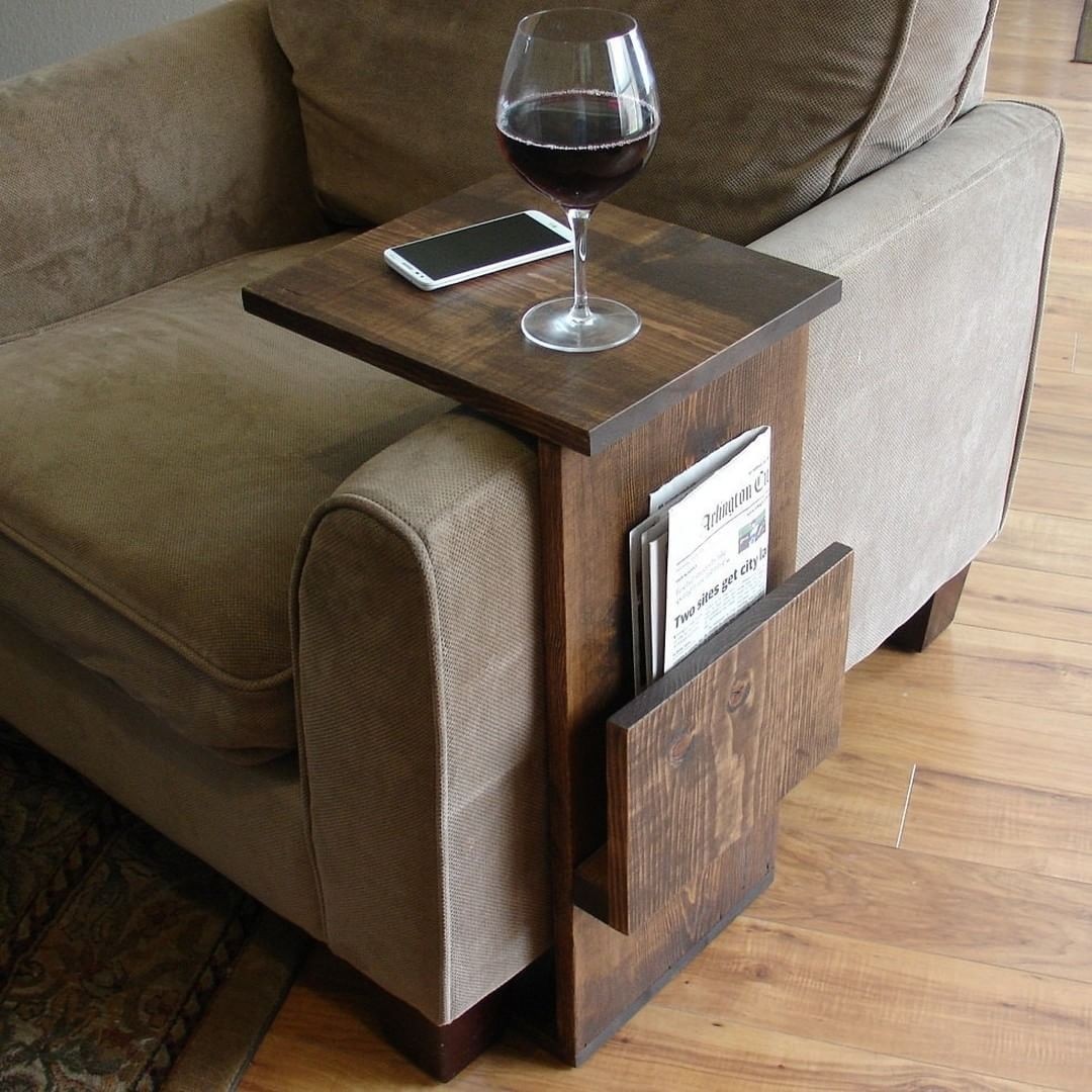 Couch arm table deals tray