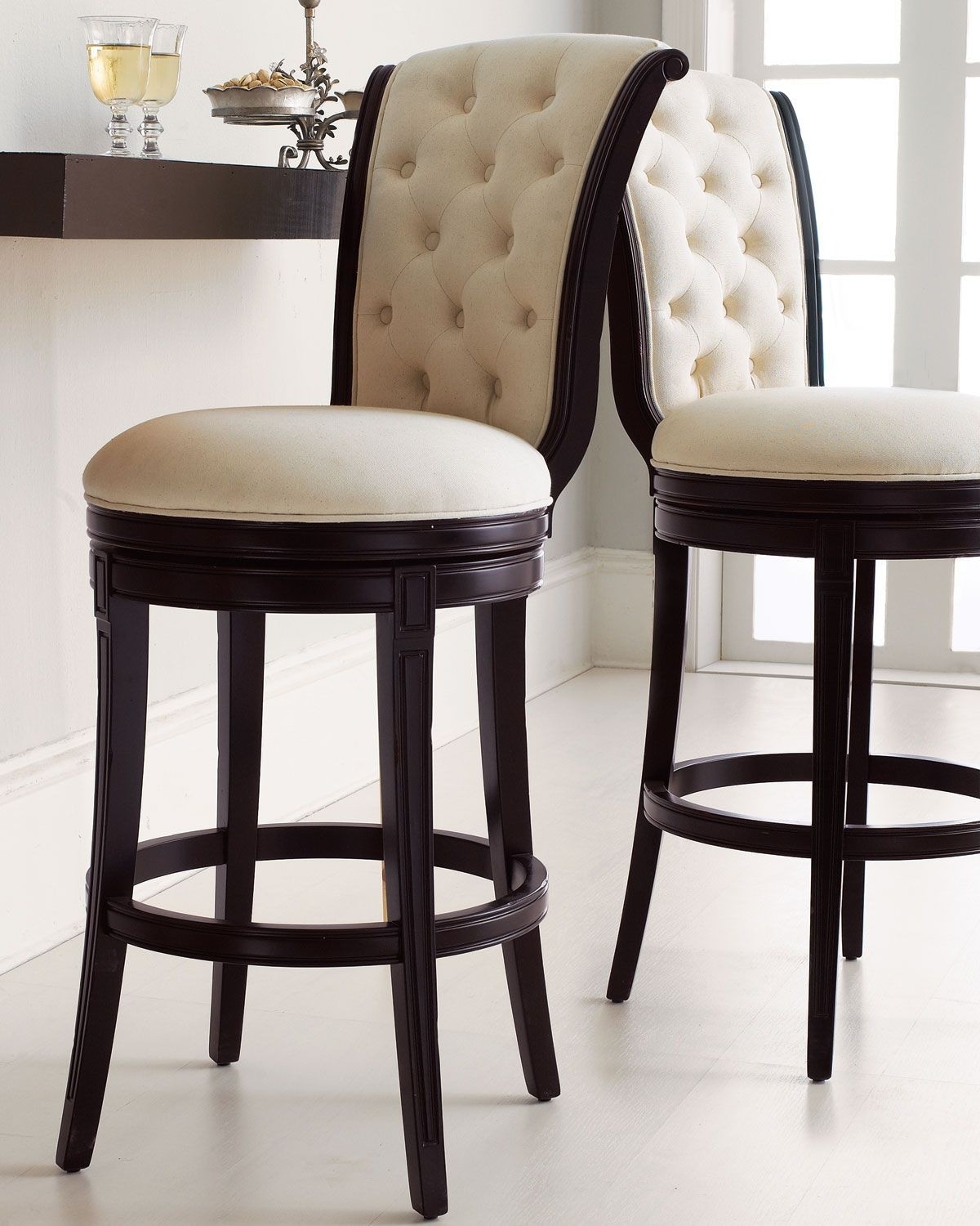 Yellow Leather Bar Stools