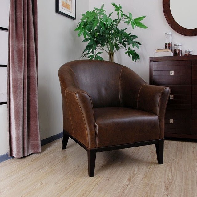 Tivoli dark brown leather arm chair