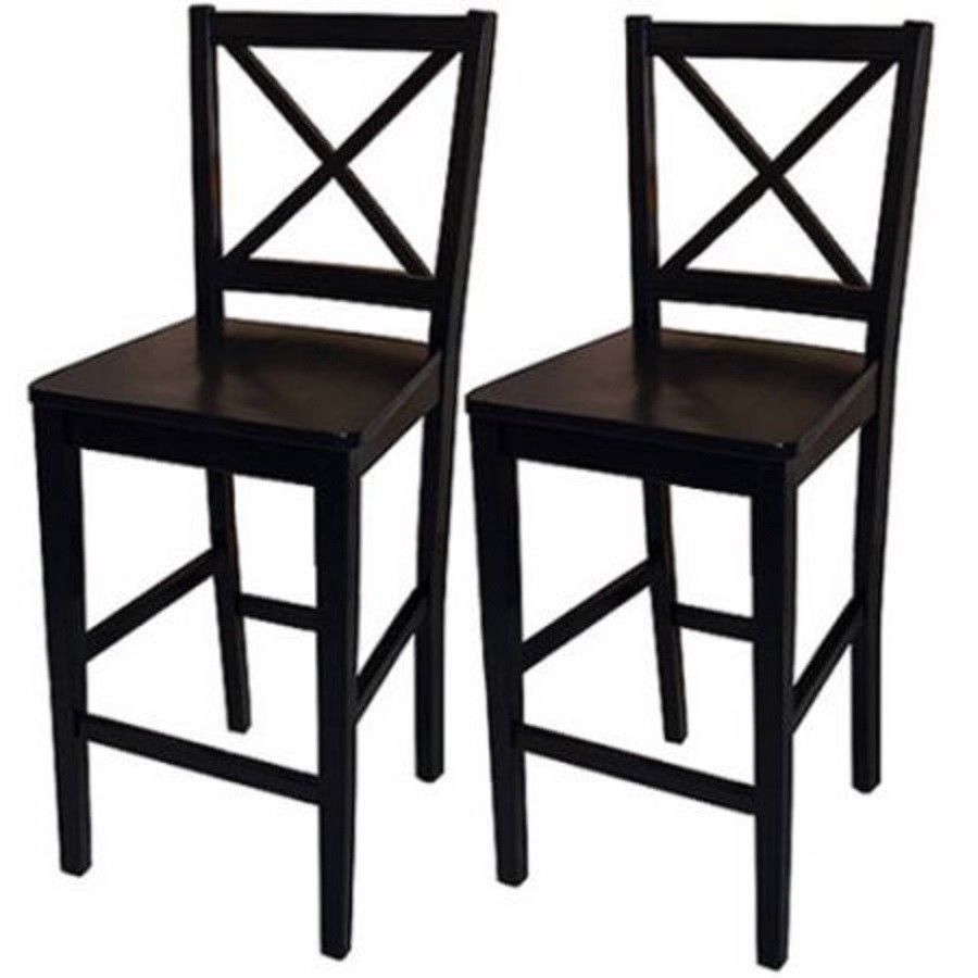 Virginia cross back bar stools 30 set of 2 black