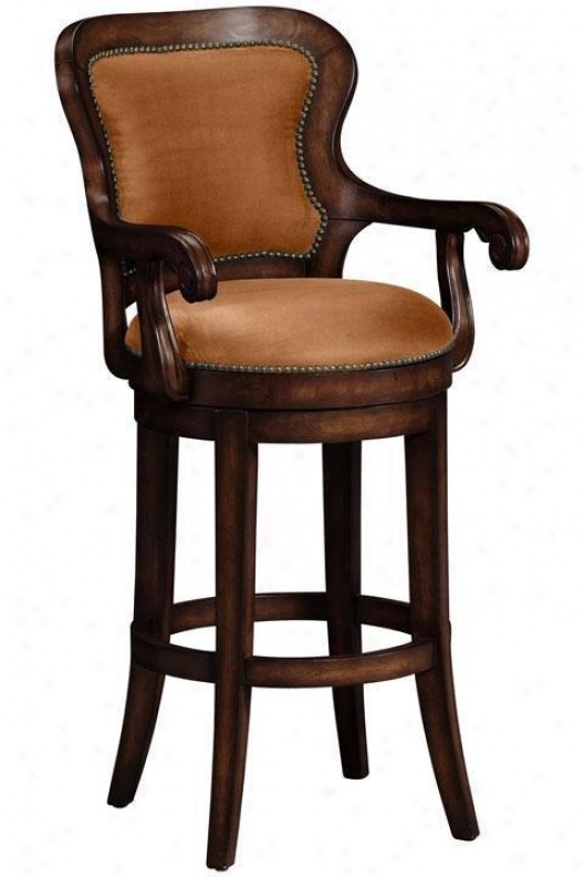 Wood swivel bar stools with arms