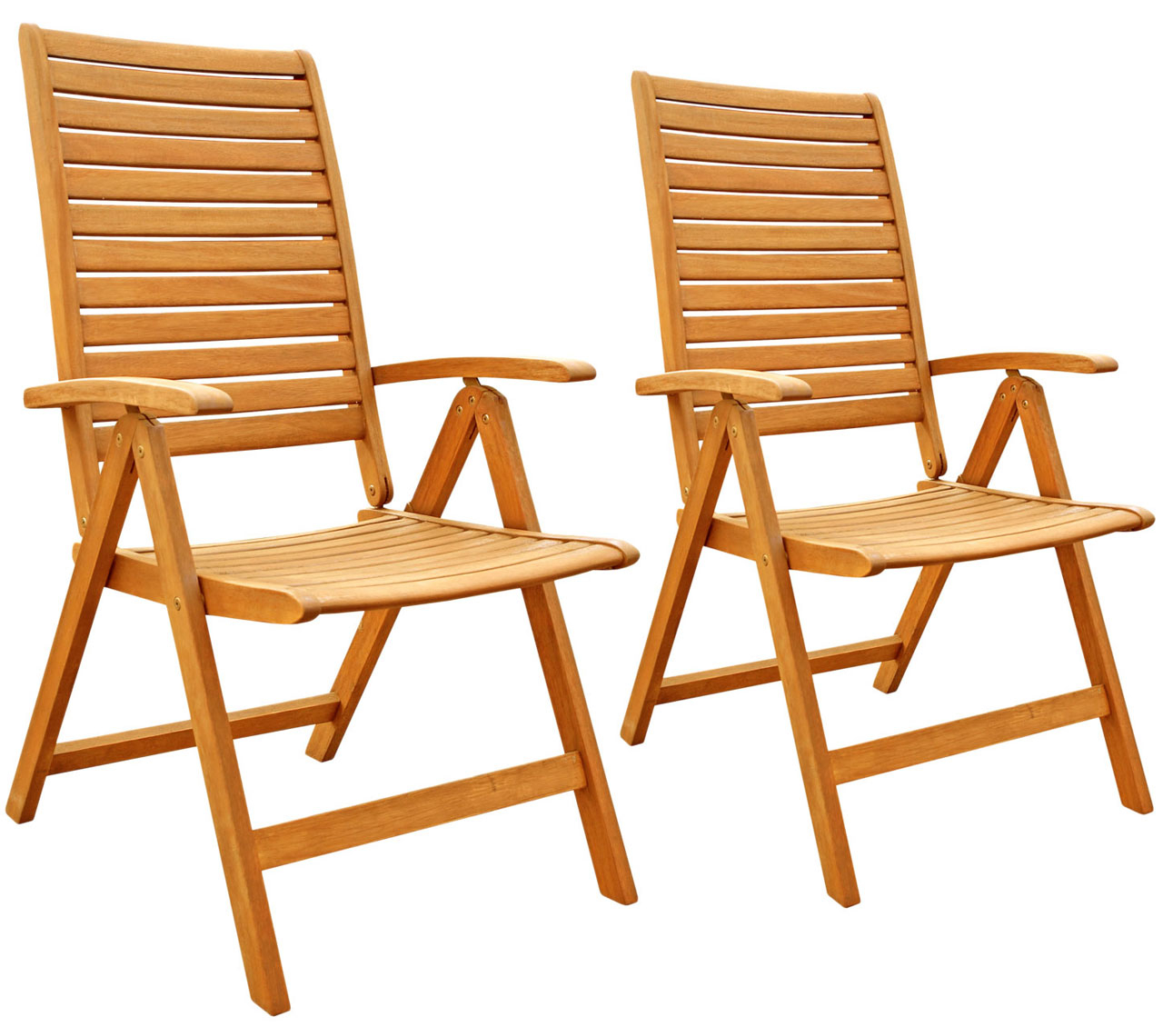 Wooden garden chairs with arms