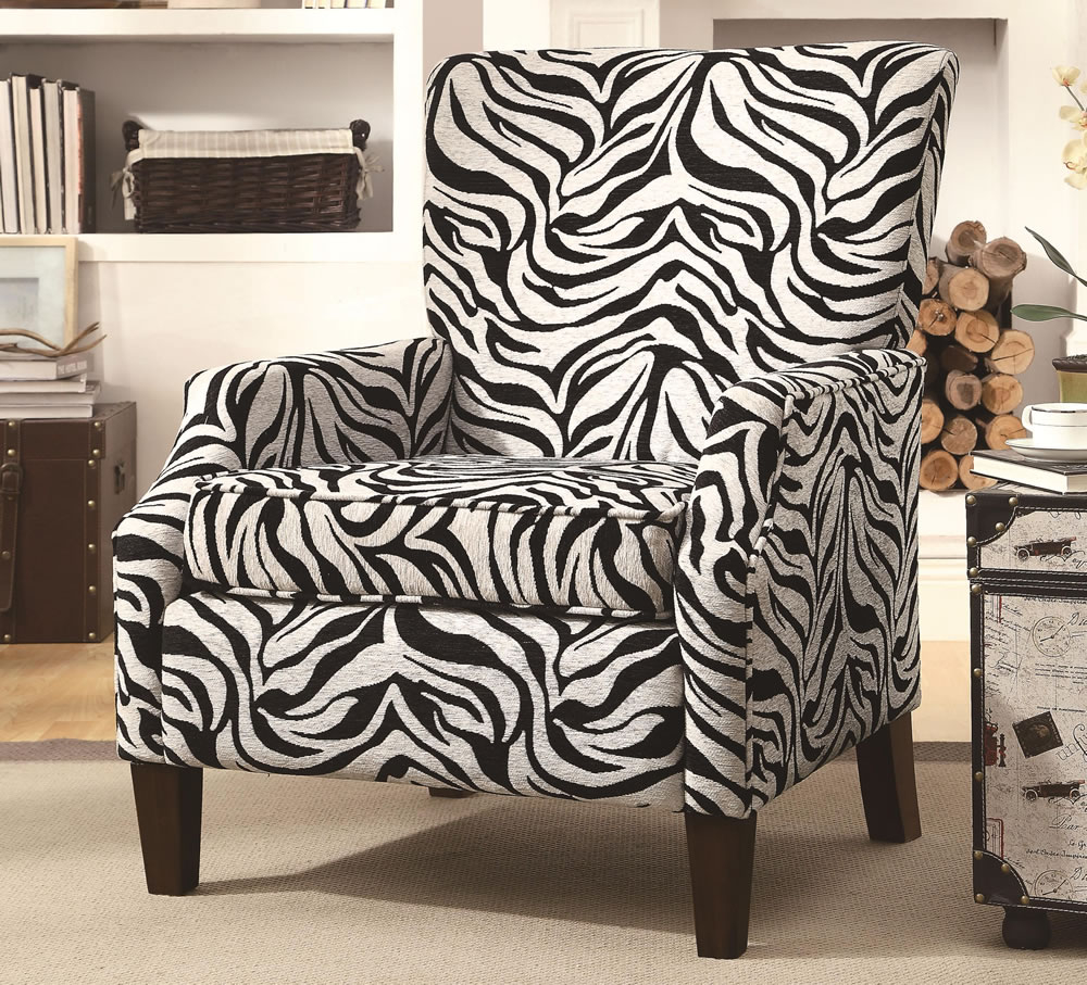 Zebra accent arm chair view larger image