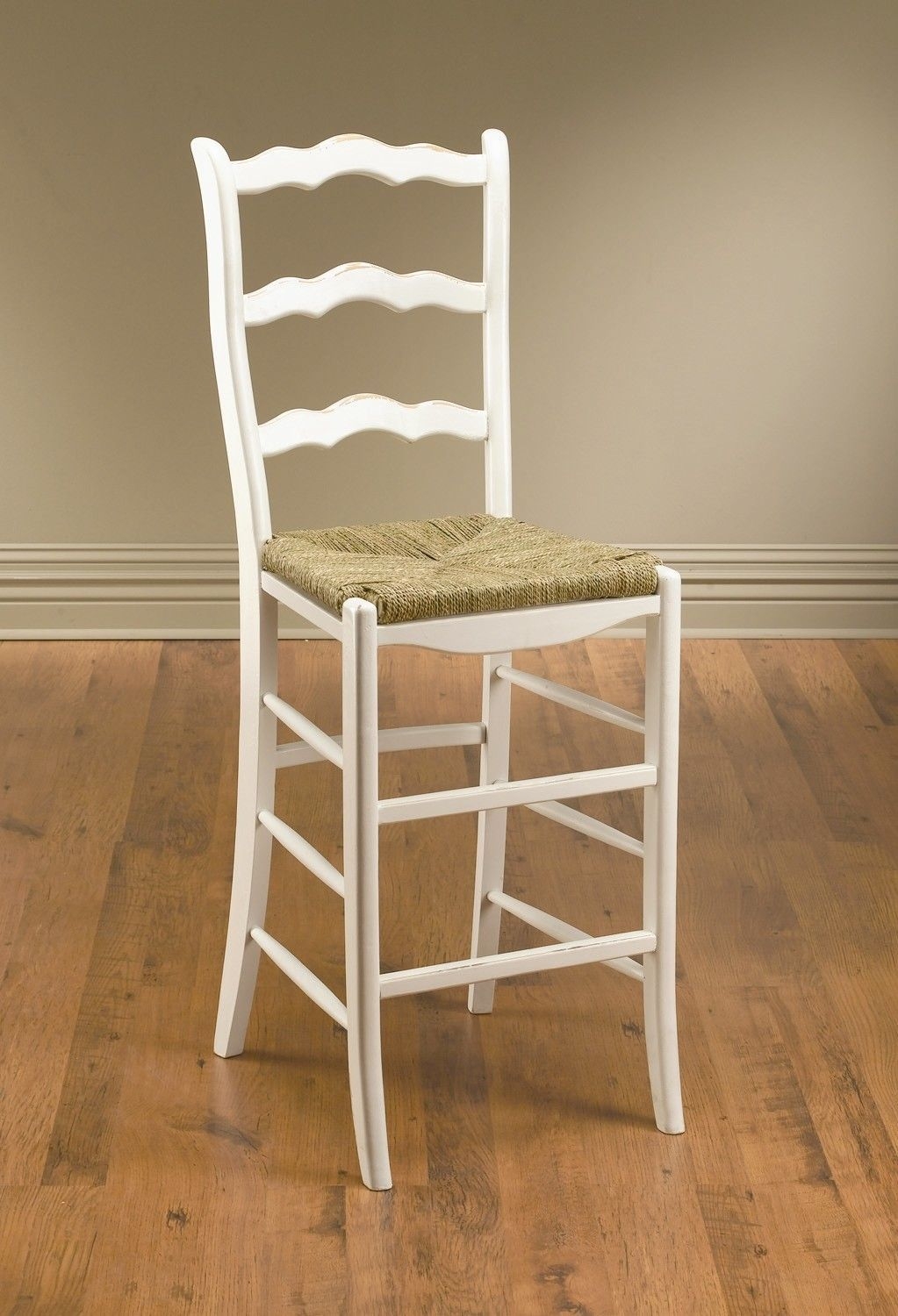 Aa importing 49740 ladder back bar stool in white by