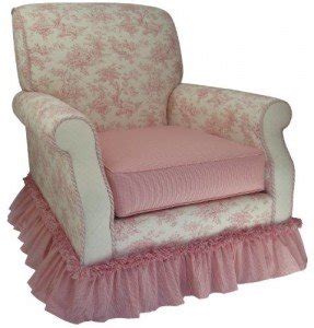 pink glider and ottoman set