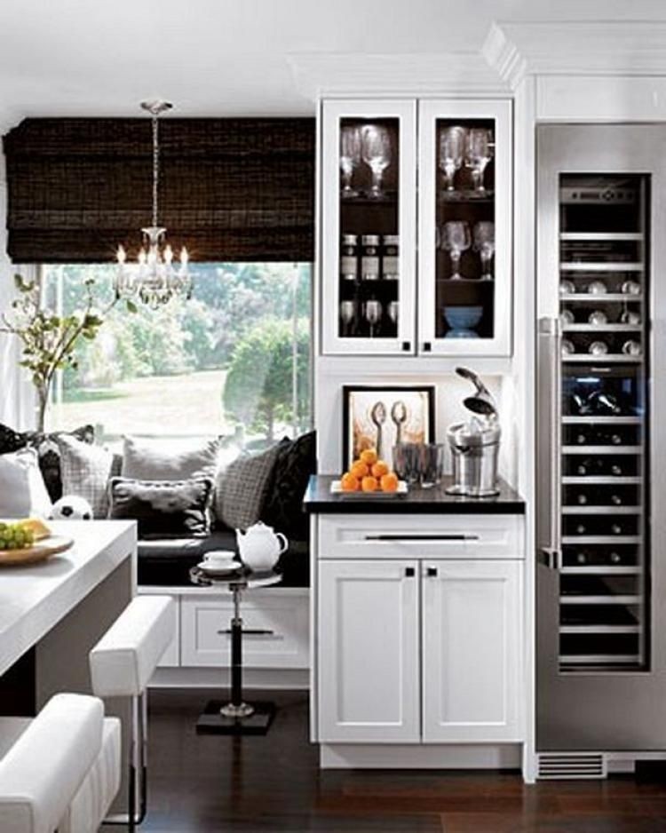 dining room bar cabinet with wine fridge