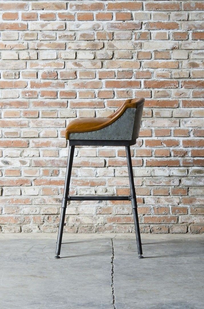 Low back bar stools leather