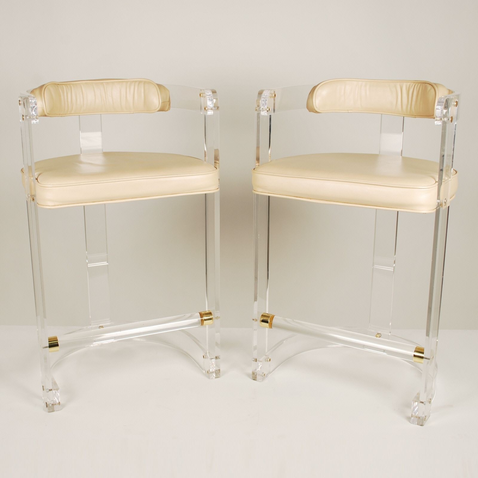 Pair of vintage lucite bar stools griffin trading company