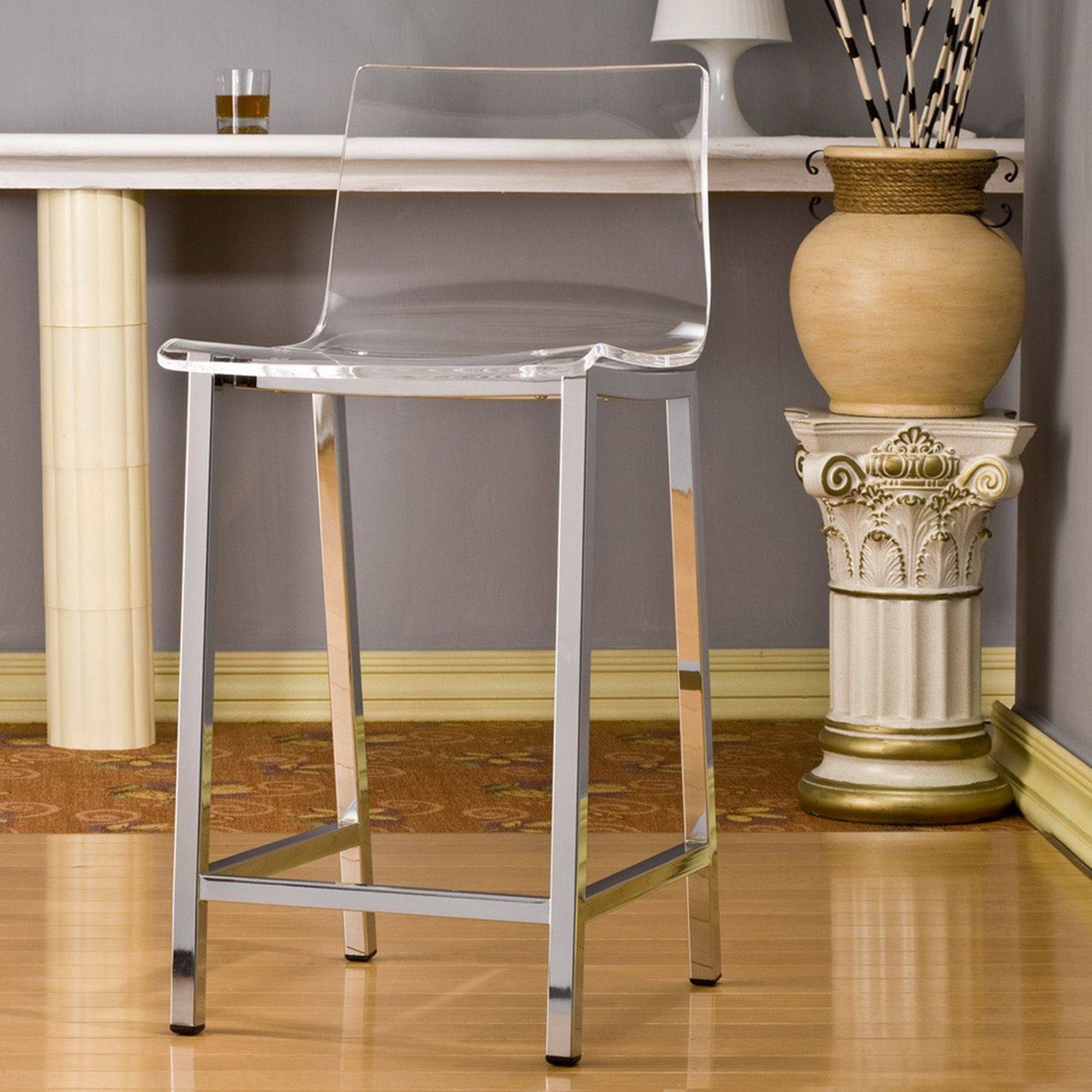 Pure decor clear acrylic counter stool set of 2