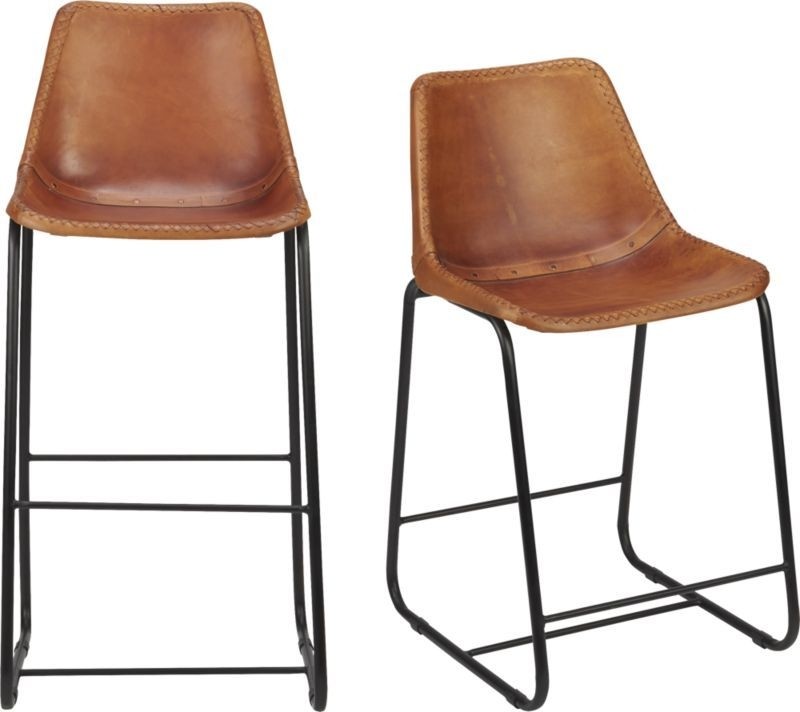 Roadhouse leather bar stools 269 from cb2 before discount could