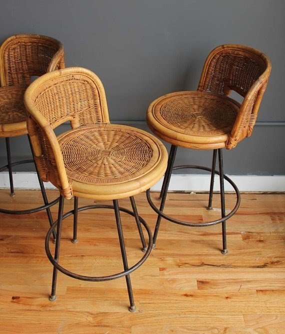 Set of mid century tiki bar stools by gallivantinggirls
