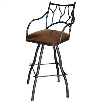 South fork branch wrought iron bar stool by mathews co