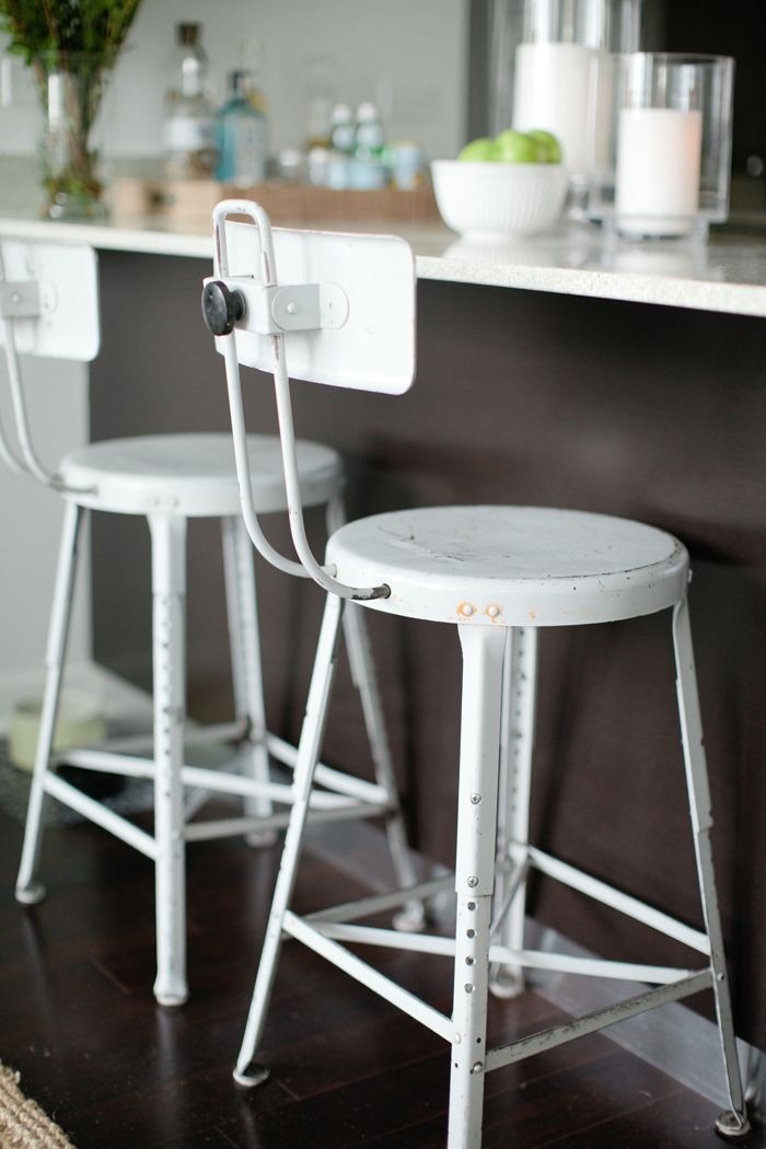 Vintage adjustable barstools from danielle moss home in rue magazine