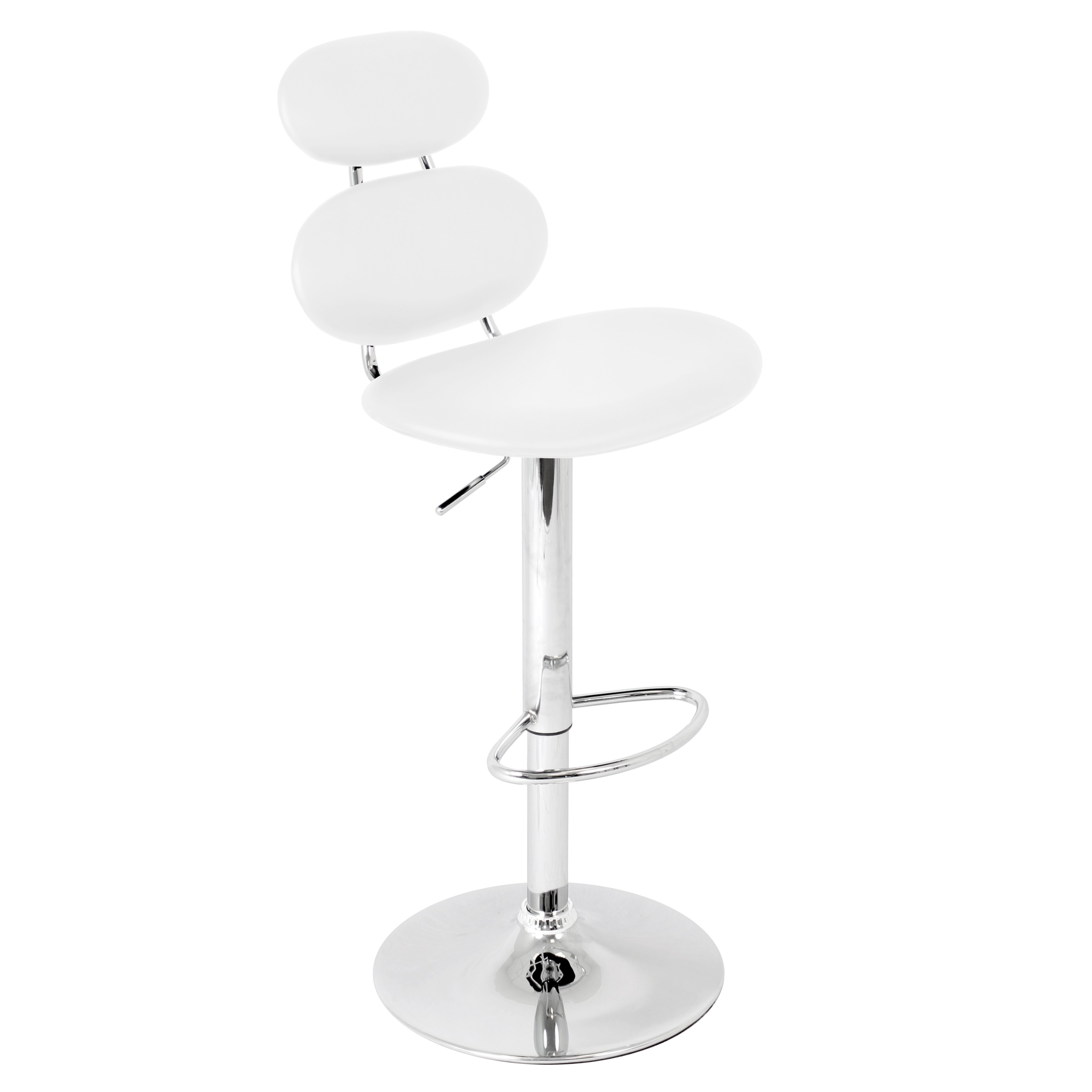 White segment hydraulic bar stool