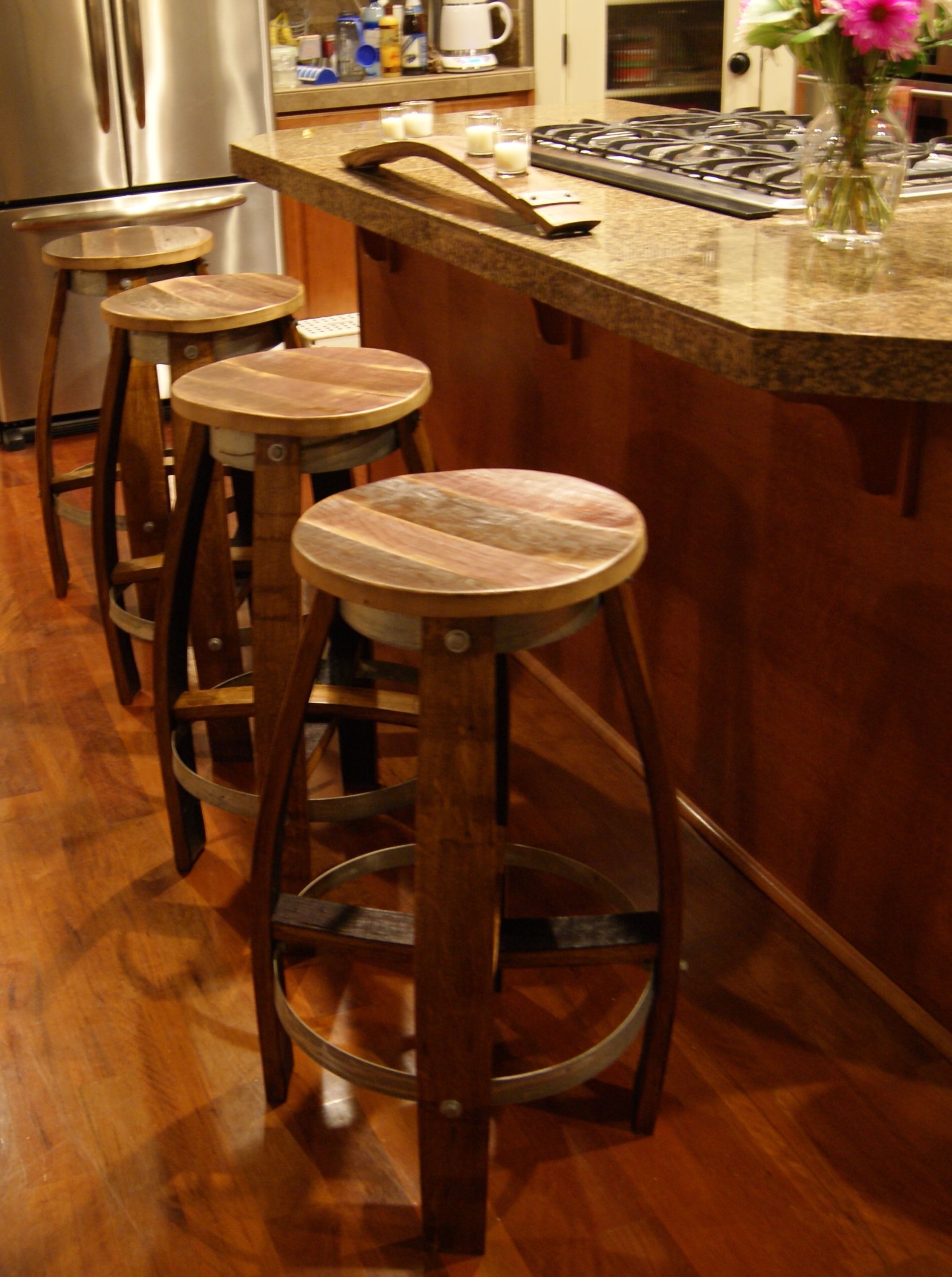 Wine barrel bar stools 1