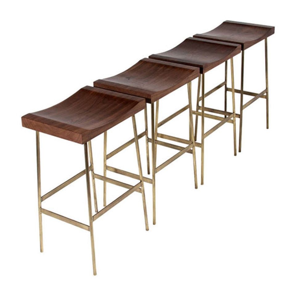 Bunda bar stool solid bronze thomas hayes studio
