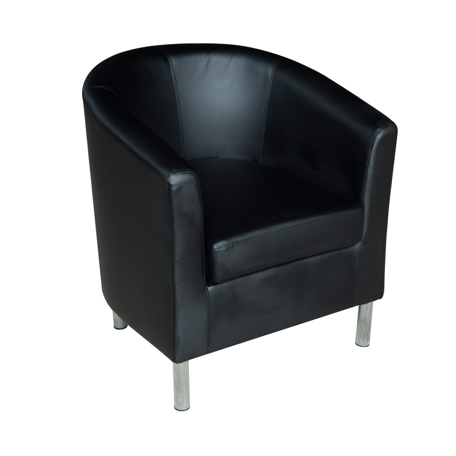 HomCom Modern PU Leather Tub / Barrel Club Arm Seat Chair - Black