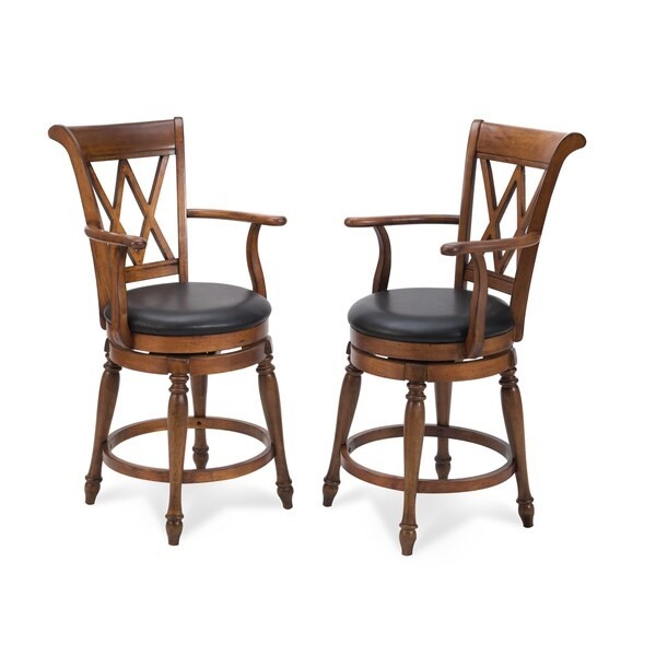 Home styles distressed cottage oak deluxe bar stool