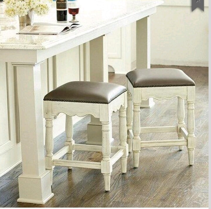 Leather counter stools backless