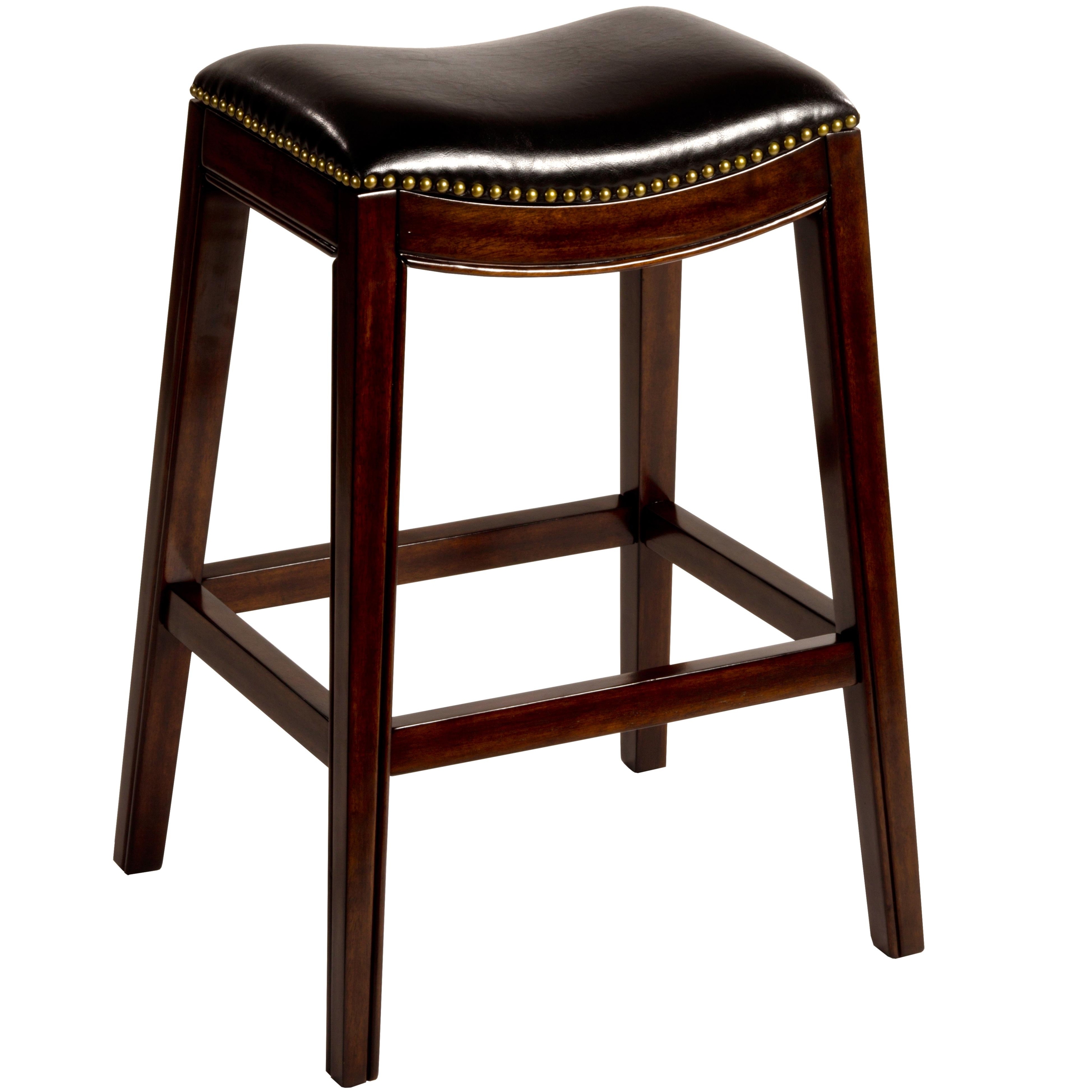 Leather saddle bar stool 1