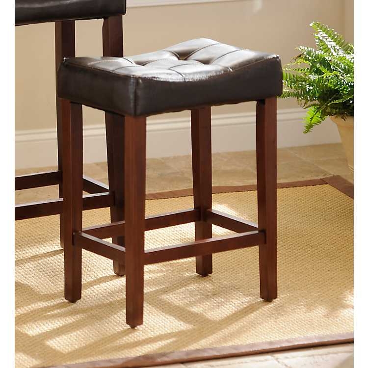 Leather saddle bar stools