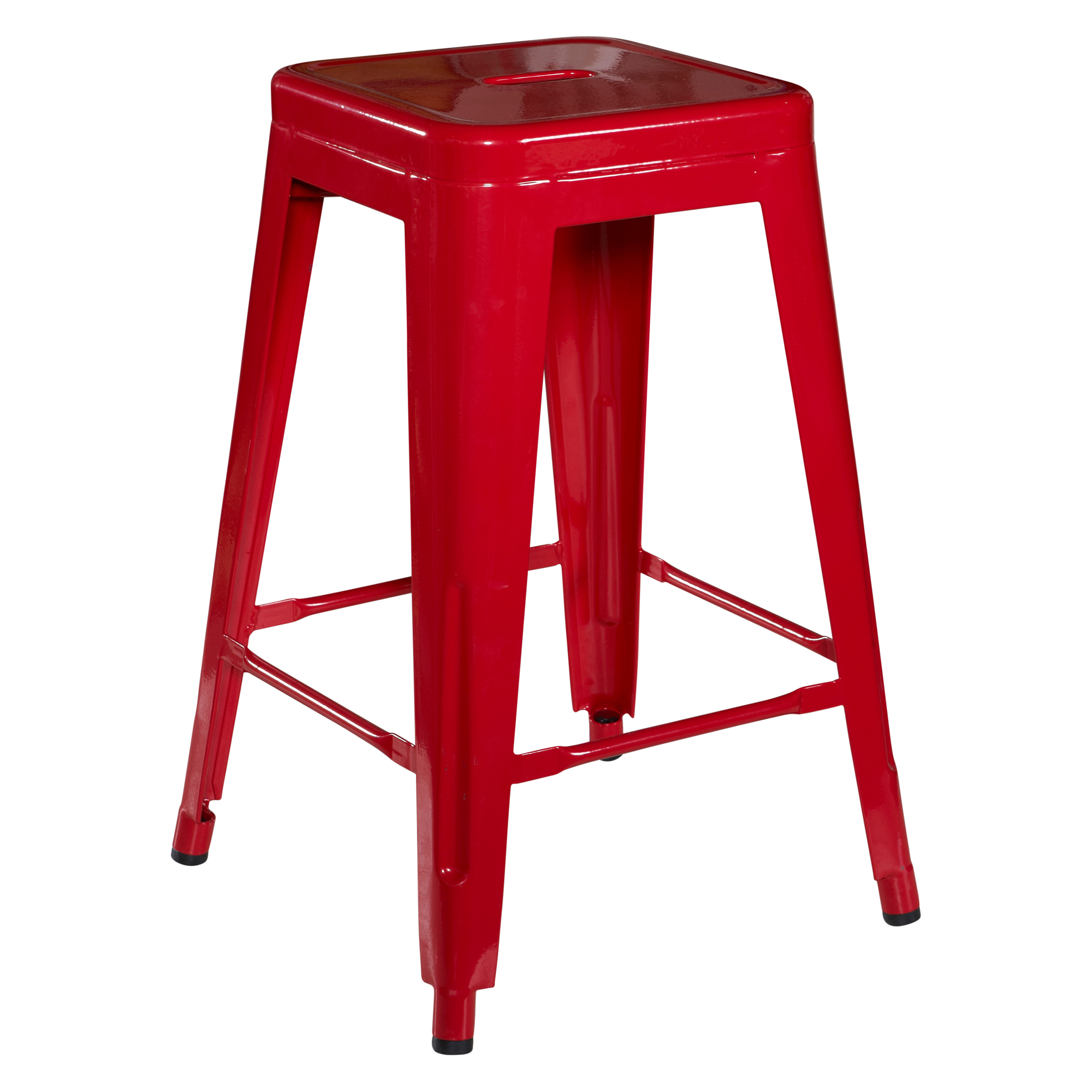 Red backless bar stools 1