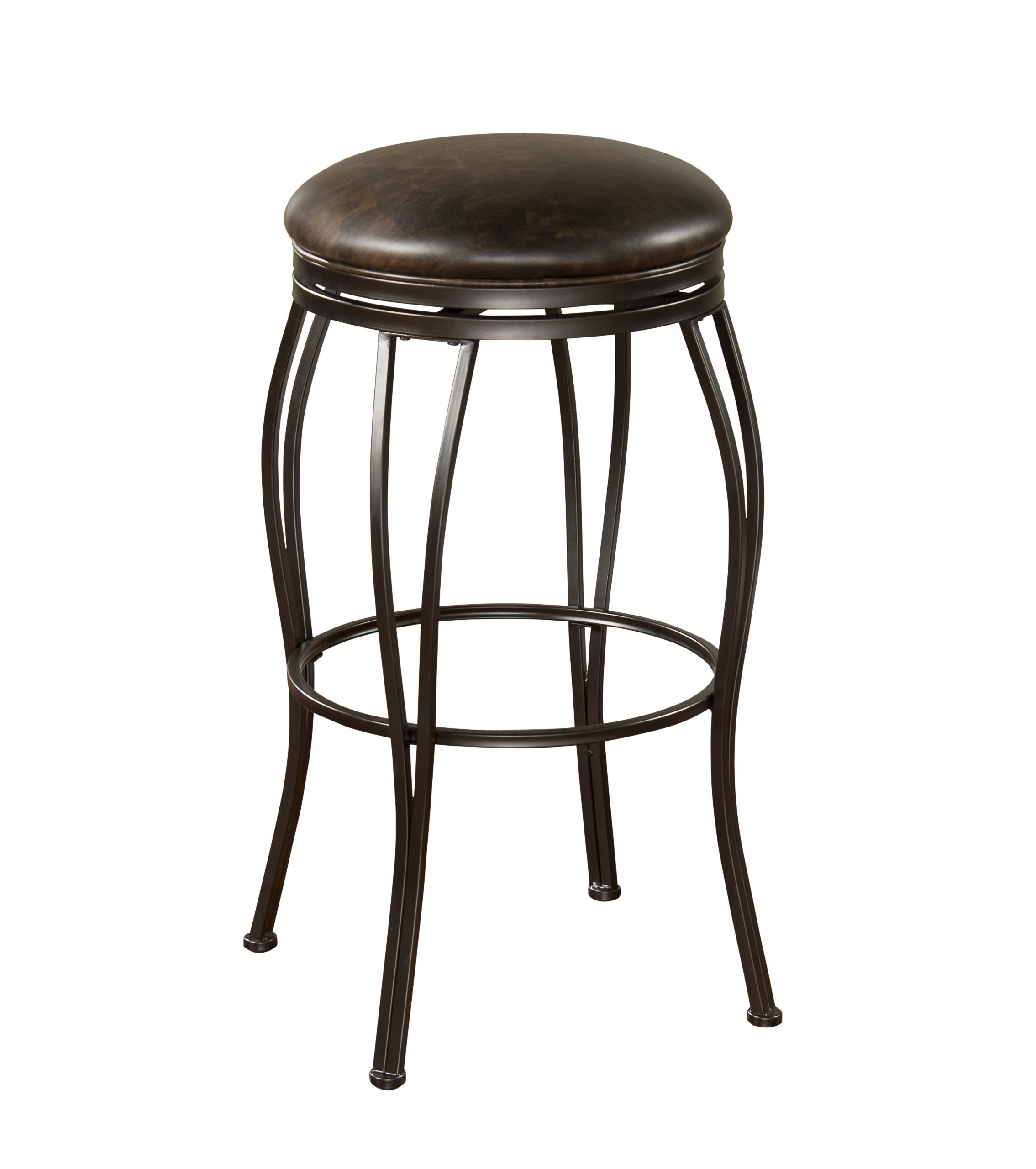 Rockvale coco leather swivel counter stool