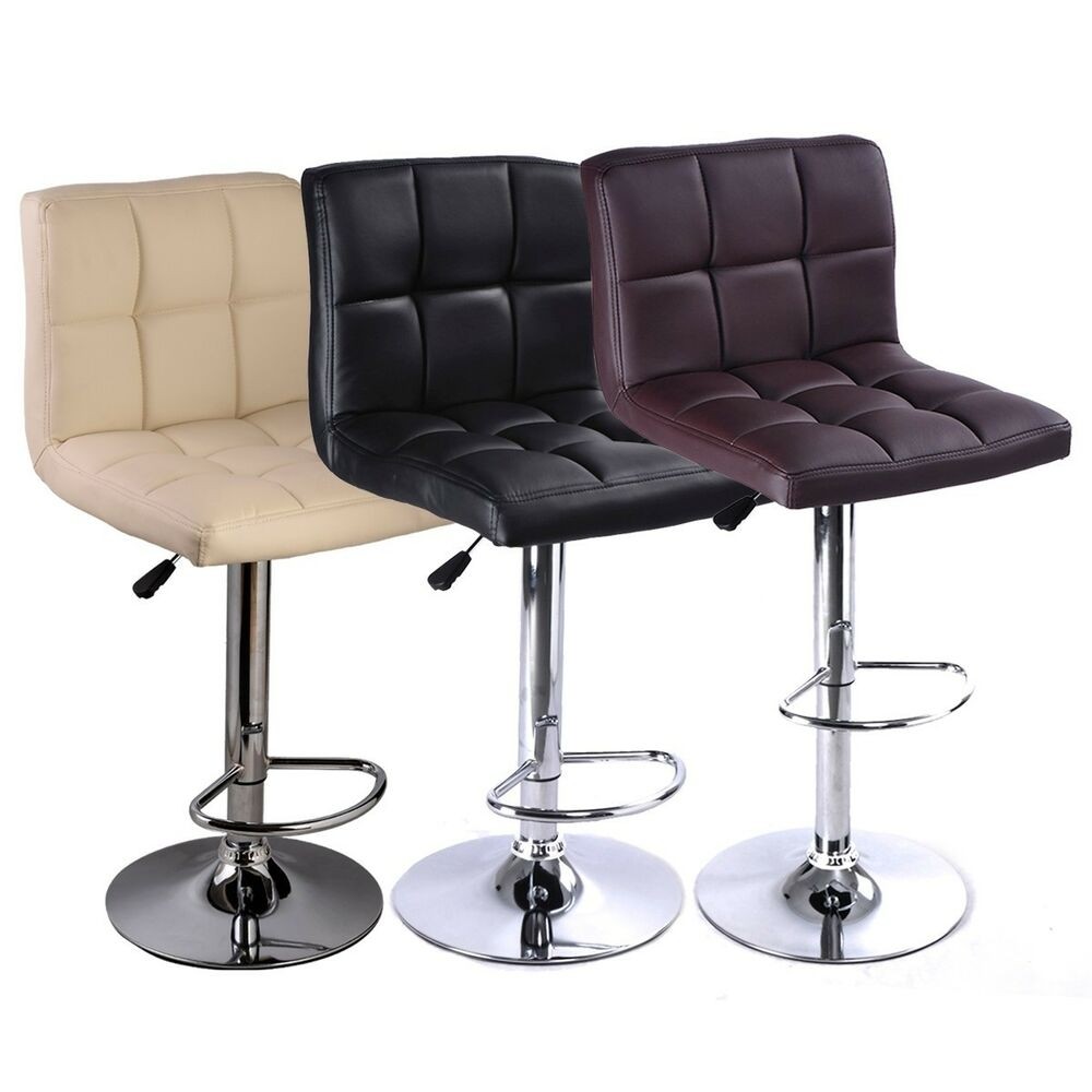 Swivel leather bar stools with back
