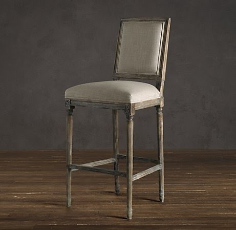 Vintage french square barstool