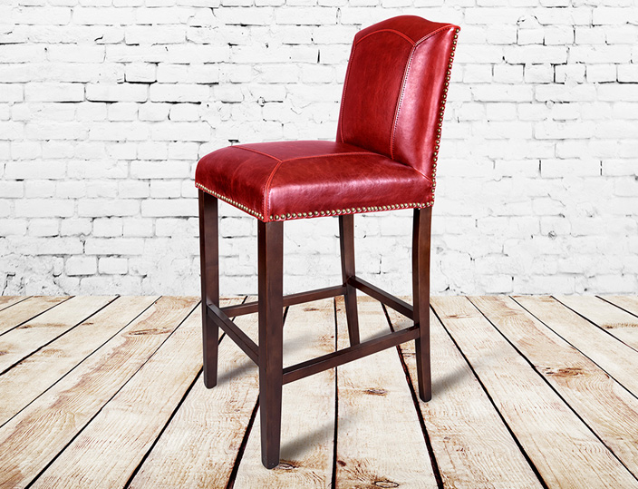Cloister red leather bar stool 348 00