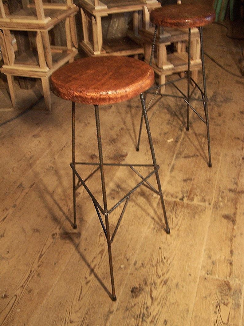 Extra tall reclaimed wood bar stools with by barnwoodfurniture