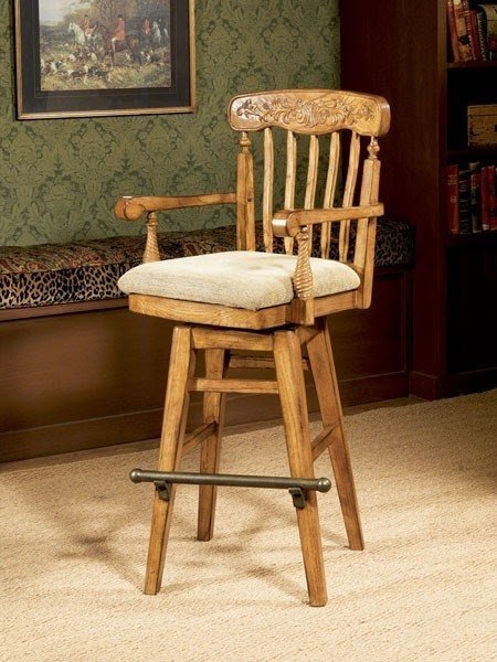 Fabric covered swivel barstools with arms woodland oak traditional swivel